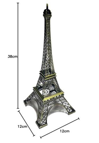 Natura Style Eiffel Tower Iron Monument, European-Style Object for Home Decor (38cm, Bronze)