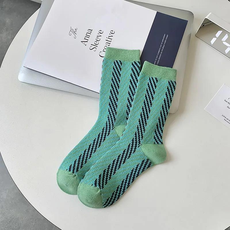 Mid-Calf Women Cotton Socks FAutumn Winter Ins Japanese JK Ethnic Style Fashion Socks Lady Girls Student Sweet Retro Long Socks