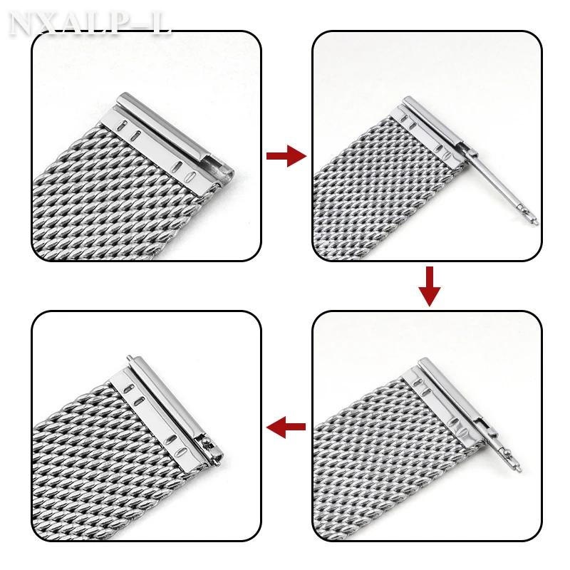 1.0 Milanese Mesh Loop Stainless Steel Watch Band Bracelet 18mm 20mm 22mm 24mm Bracelet 3mm Thickness Strap for DW for Omega