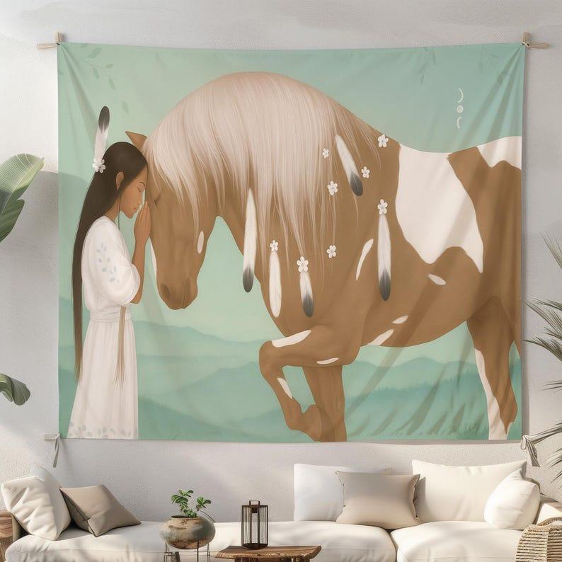 Spirit Horse tapestry 75x100 чёрный