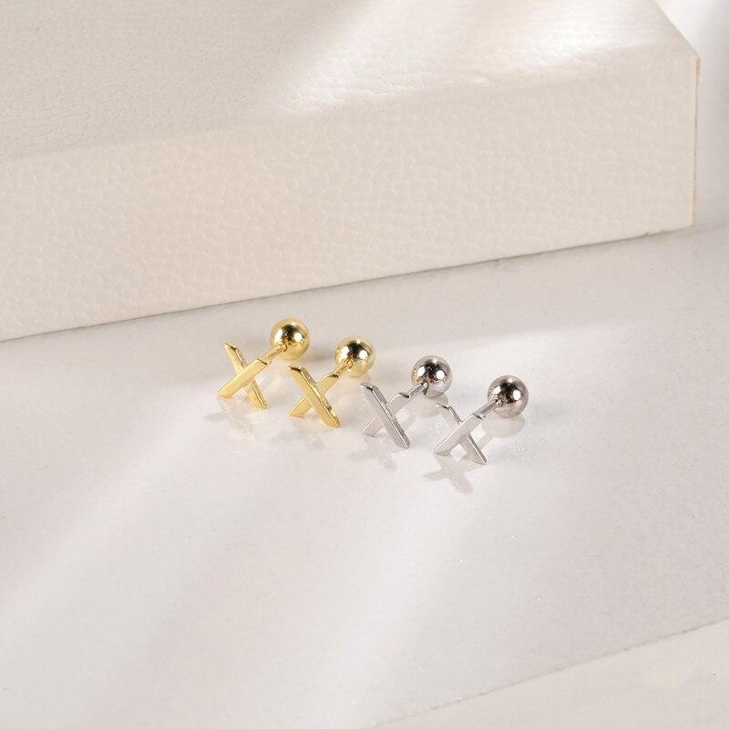  Sterling Gathering Jewelry Color Neo Gothic Classic Cross Stud Earrings Women Trendy Style Stylish Graceful Beach CelebrationClassic Stud