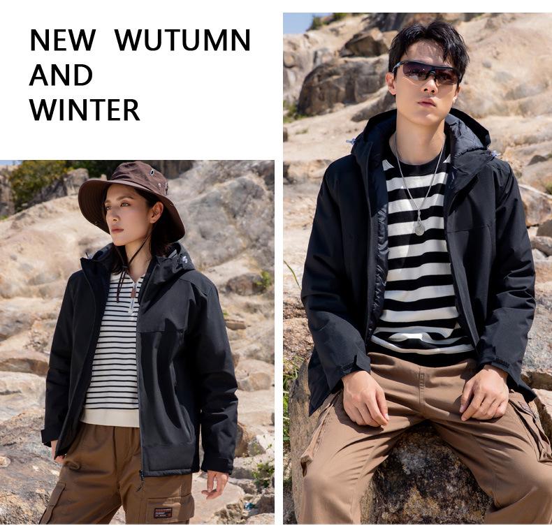 Men's and Women's Cotton-Padded Jacket: Thick, Warm, Hooded, Customizable Logo Windbreaker for Outdoor Work
