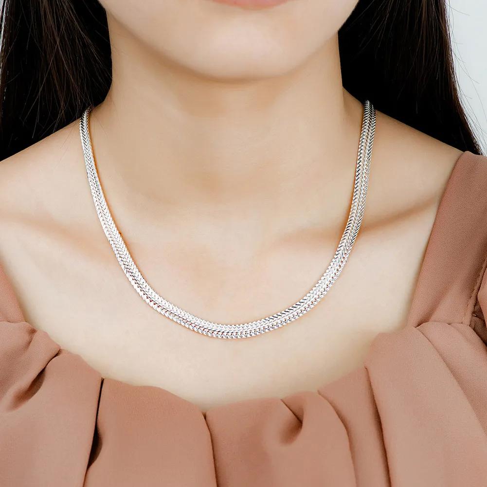 Silberne Schlangenkette Halskette Edel Für Damen Herren Designerschmuck