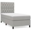3141969 vidaXL Divan Bed with Mattress Light Grey 80x200 Cm Fabric