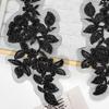 Car Bone Black And White Flower Wedding Dress Headgear Dress Lace Handmade Diy Jewelry Mesh Beads Embroidery Cloth Sticker