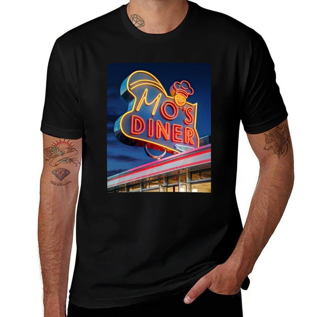 Mos Diner Neon Sign Tshirt T Shirts For Unisex Slim Fit Unisex T Shirt Luxury Tshirt