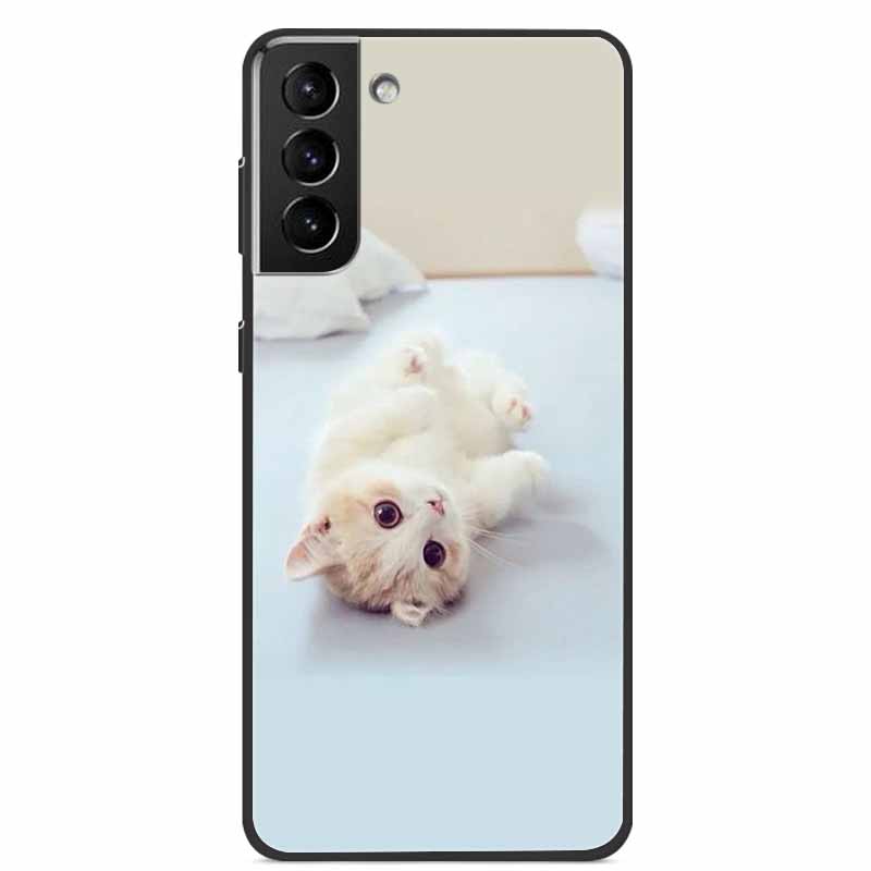 For Samsung S22 Case Wolf Lion Cat Black Silicone Soft Back Cover Case For Samsung Galaxy S21 FE S22 Ultra Phone Case S 22 Funda