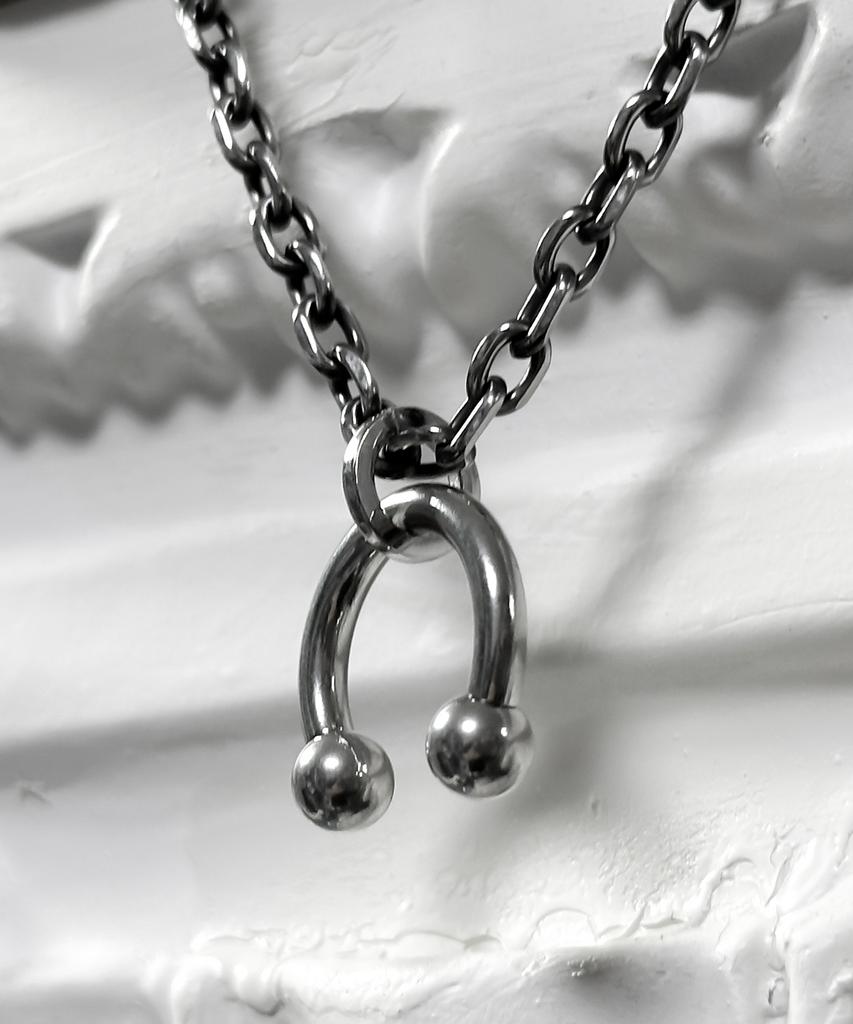 Blessed Bullet Ss-Ball Piercing Motif Necklace
