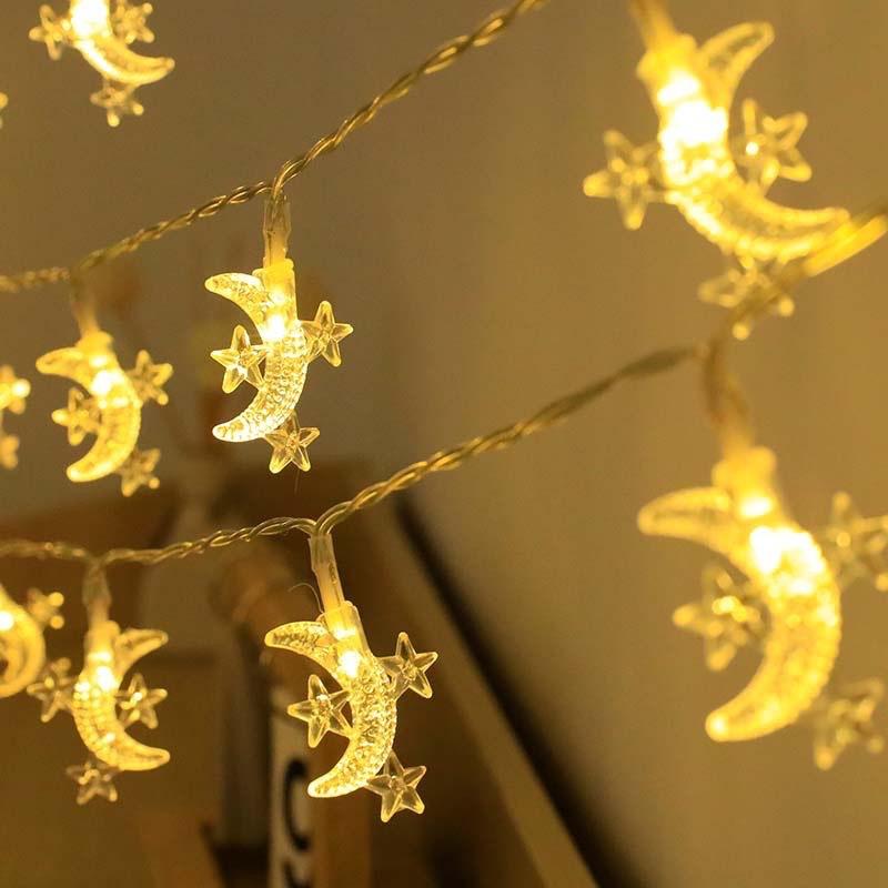 Eid Mubarak LED Sterne Mond Lichter String Ramadan Dekorationen Für Home Islamischen Muslimischen Ramadan Dekoration MYY