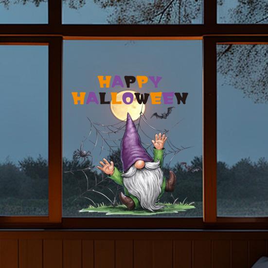 Halloween Window Sticker Removable Static Cling Sticker Cartoon Animal Dwarf
