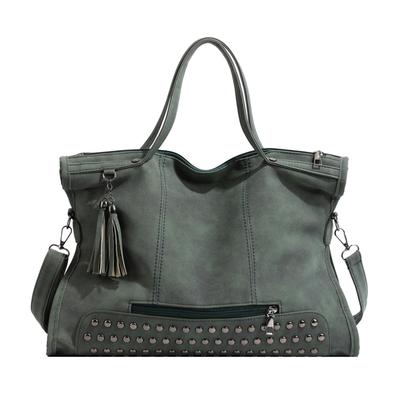 Γυναικεία δερμάτινη Τσάντα ώμου Rivet Tassel Bag Γυναικεία φορητή τσάντα χιαστί