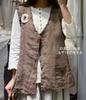 1116 Early Spring Summer Trend Vest Vest Temperament Trend Light Ripe Women's Shirt Light Ripe Women's Casual Cotton and Linen Gown