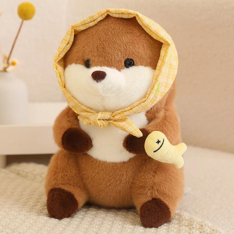 30cm Cartoon Otter With Hat Fish Plush Toys Cute Soft Lovely Stuffed Pillows Dolls For Birthday Festival Gift