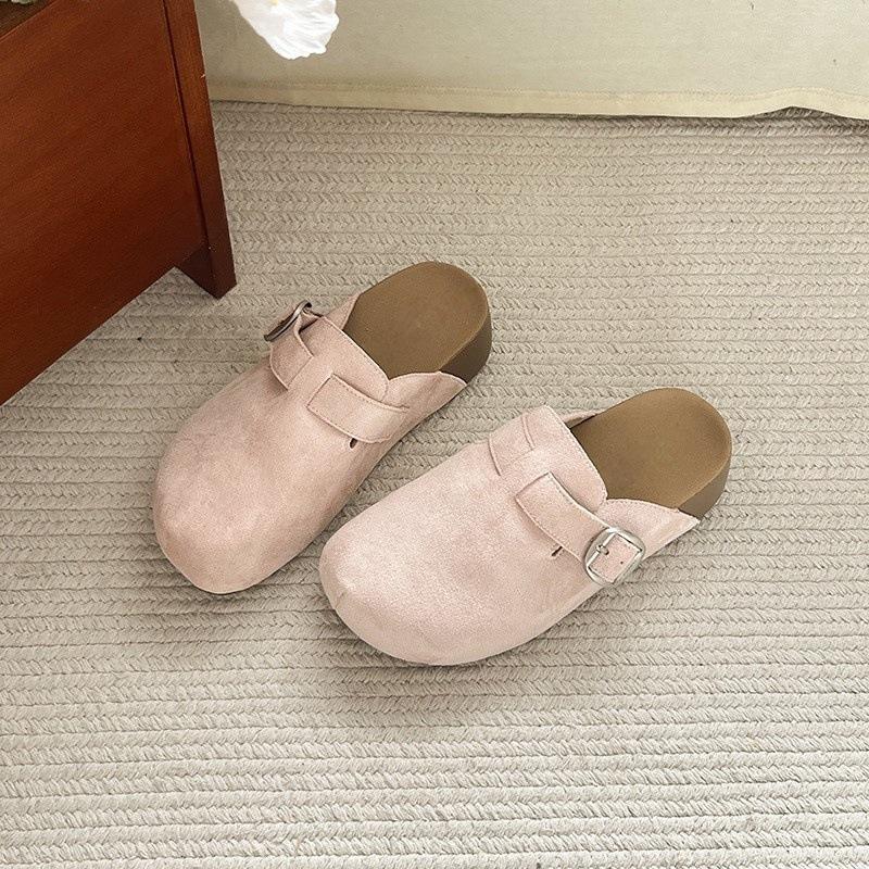 Thick-soled bag head and half slippers for women to wear in spring, ugly and cute, versatile, lazy people pedal Birkenstocks with one foot