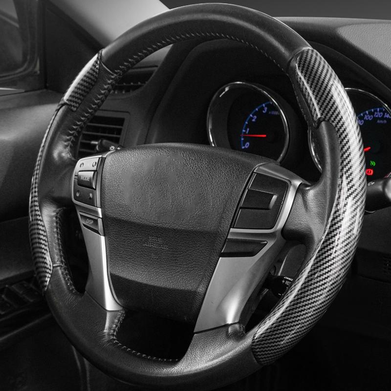 

Универсальный автомобильный усилитель рулевого колеса в стиле углеродного волокна, Нескользящий 38 см, защита для автоматического рулевого управления, украшение интерьера