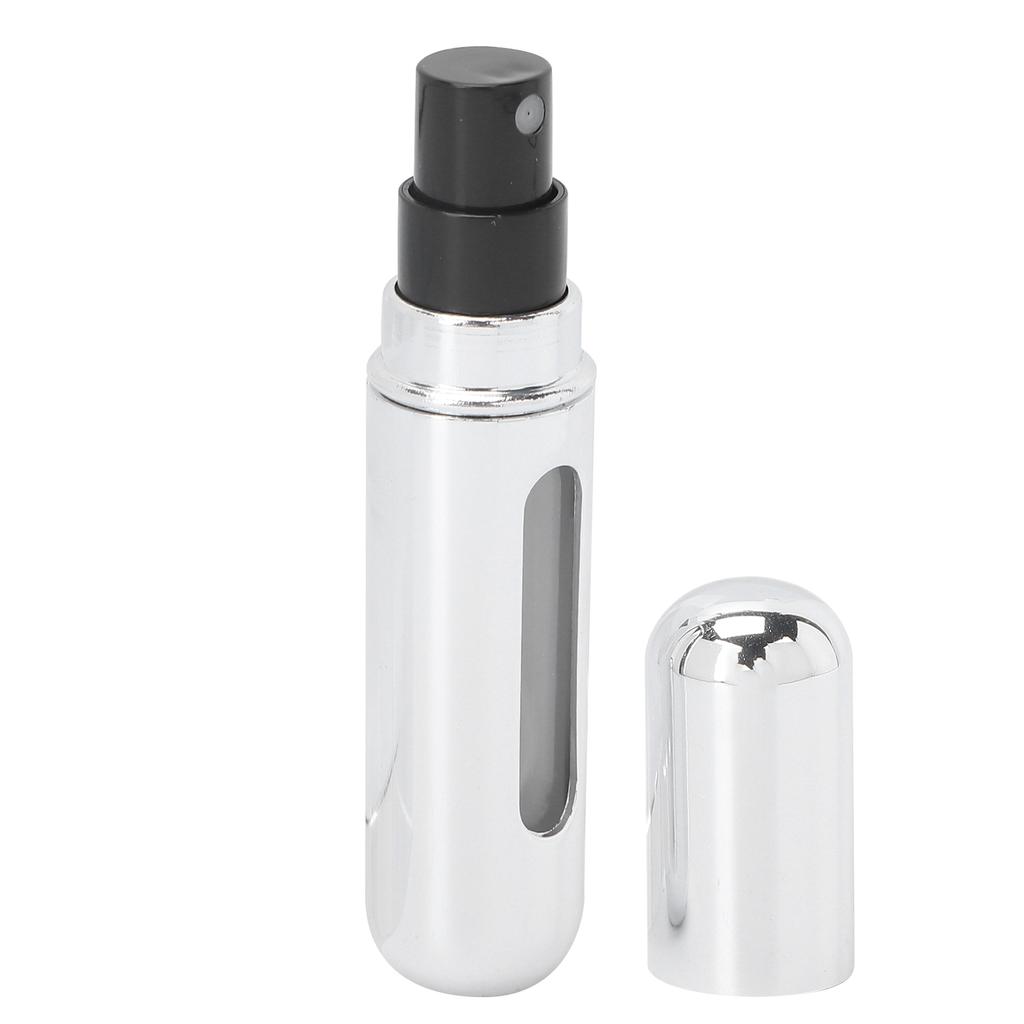 Mini Refillable Perfume Atomizer Bottle Scent Pump Case Cosmetic Spray Bottle 5mlSilver