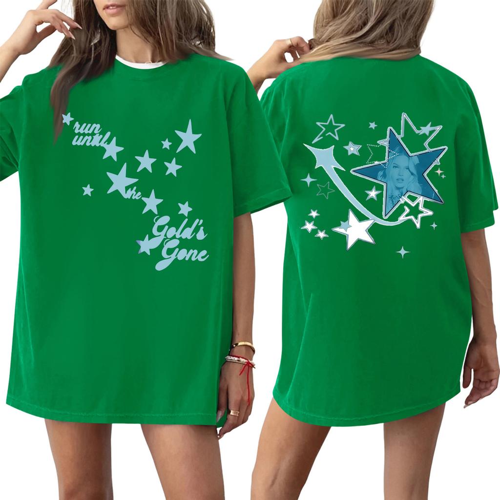 Women's Casual Printed Round Neck Pullover Short Sleeve Top