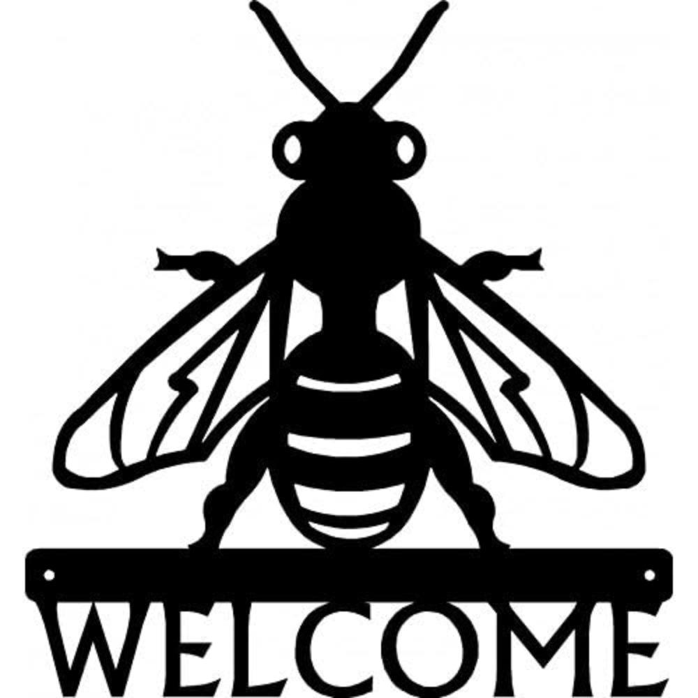 Металлическая настенная табличка «Добро пожаловать, пчела» 12 дюймов в ширину, деревенский декор для дома