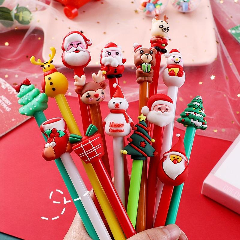 

1Pc Cute Cartoon Christmas Pen for Christmas New Year Winter Wedding Guests Birthday Party School Gift Prizes Comfortable Grip Stationery School Offic Random style 1PC