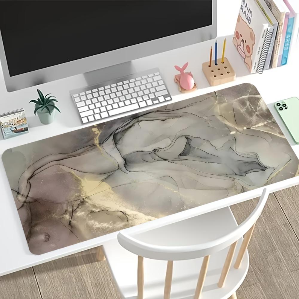 Large Marble Gold Vein Gaming Mouse Pad NonSlip Rubber Desk Mat Lock Edge Keyboard Mat Hd Print For Laptop Pc Office Gamers