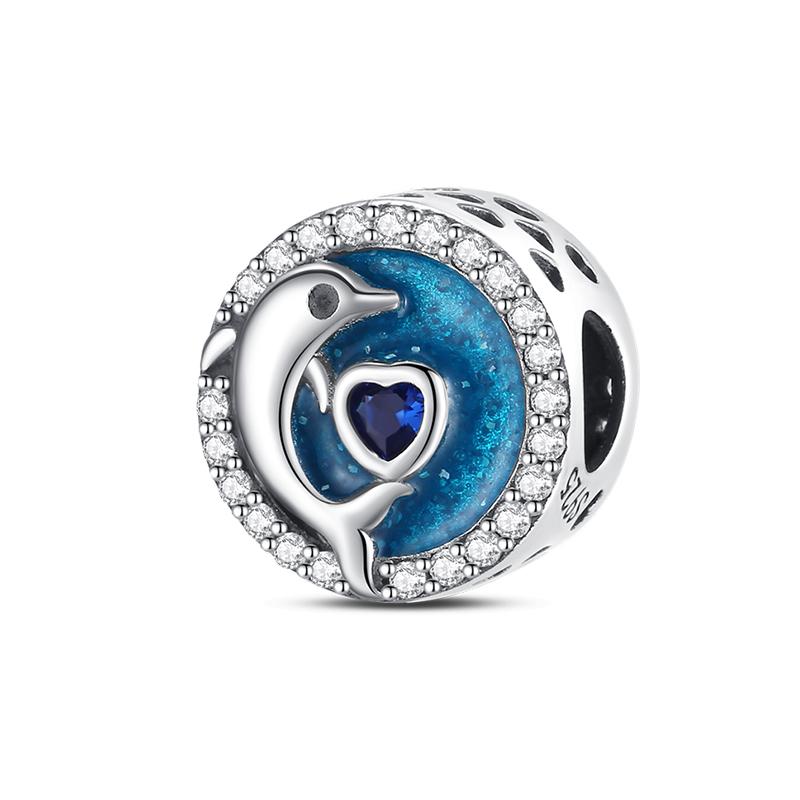 Genuinecopper Evil Eye Blue Zircon Round Lucky Charms Beads Fit Pandachoriginal Bracelets Fine Diy Birthday Jewelry