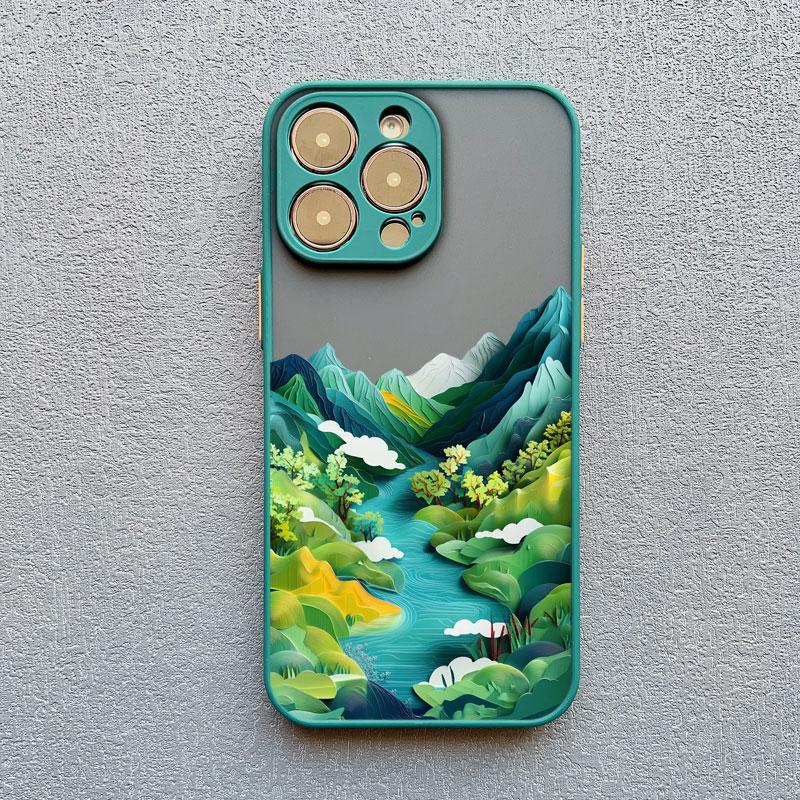 Printing Mountains Rivers Flowing Water Phone Case For IPhone 16 15 14 Pro Max Plus 13 12 Mini 11 Pro Max X XR XS 8 7 SE2 Covers