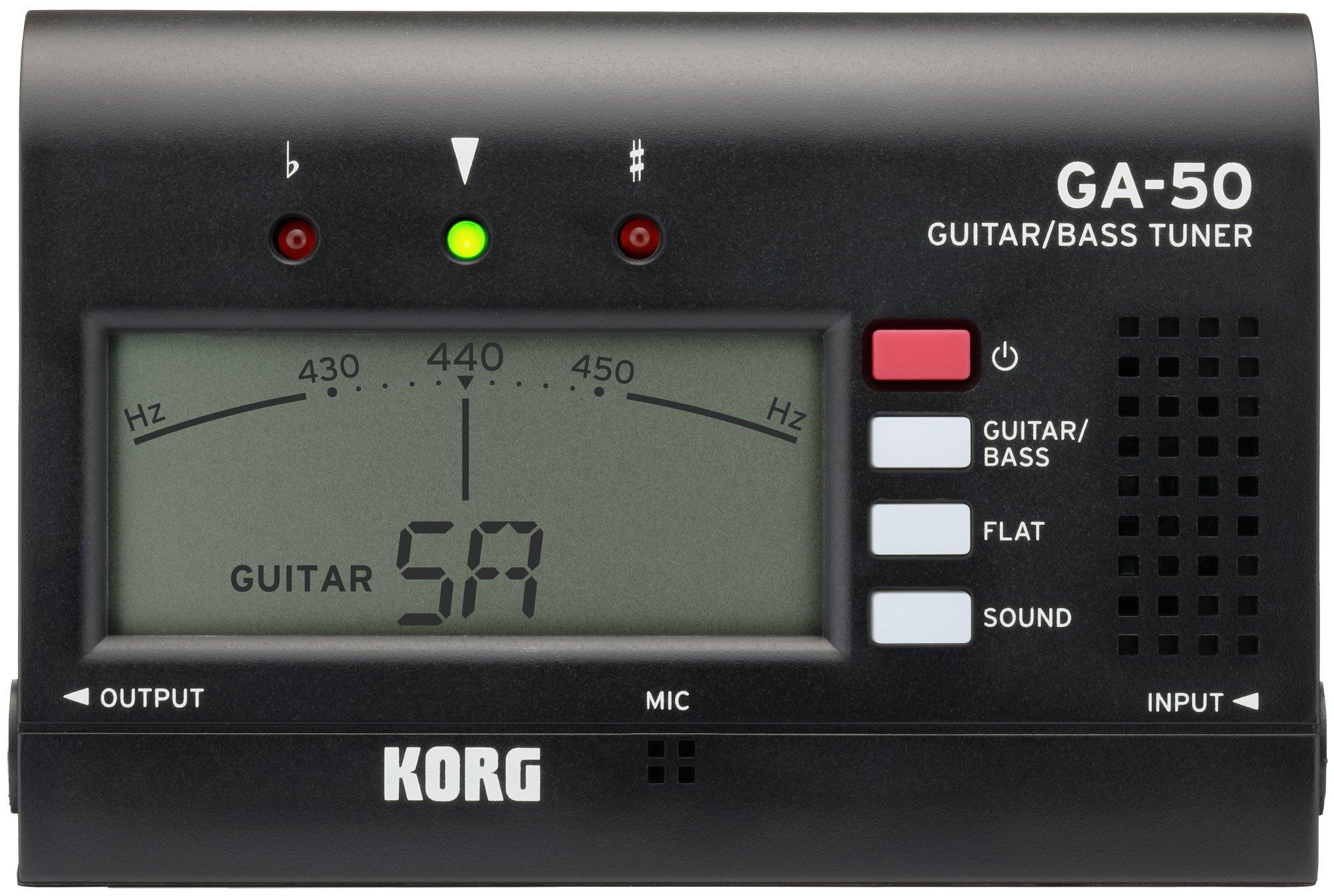 

KORG GA-50 GuitarBass Tuner, Ideal for Personal Practice, with Output, Supports Multi-String Guitars and Basses, Flat Tuning, and Long Scale Tuning,