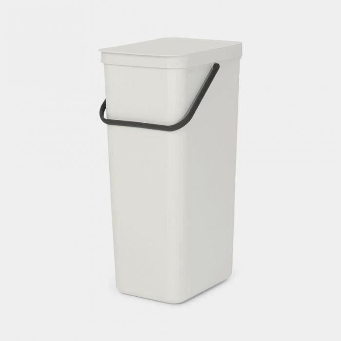 Pattumiera - BRABANTIA - Sort & Go - 40 L - Rectangulaire - Plastique - Gris Clair