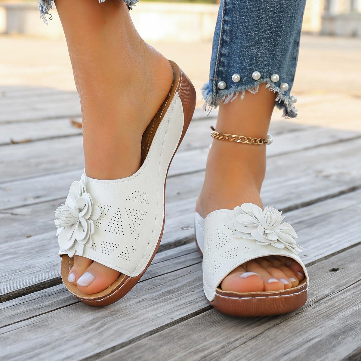Women s Opentoe Slippers European And American Sandals Plus Size Women s Shoes For Export 40 белый 1450₽