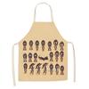 1 Pcs Cotton Linen BullDog Dog Print Kitchen Aprons Unisex Dinner Party Cooking Bib Funny Pinafore Cleaning Apron