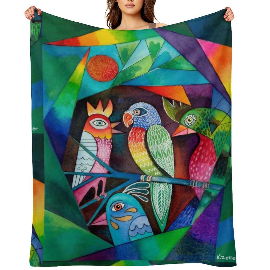 Feathered Friends Throw Blanket Baby bed plaid Polar Nap Blankets