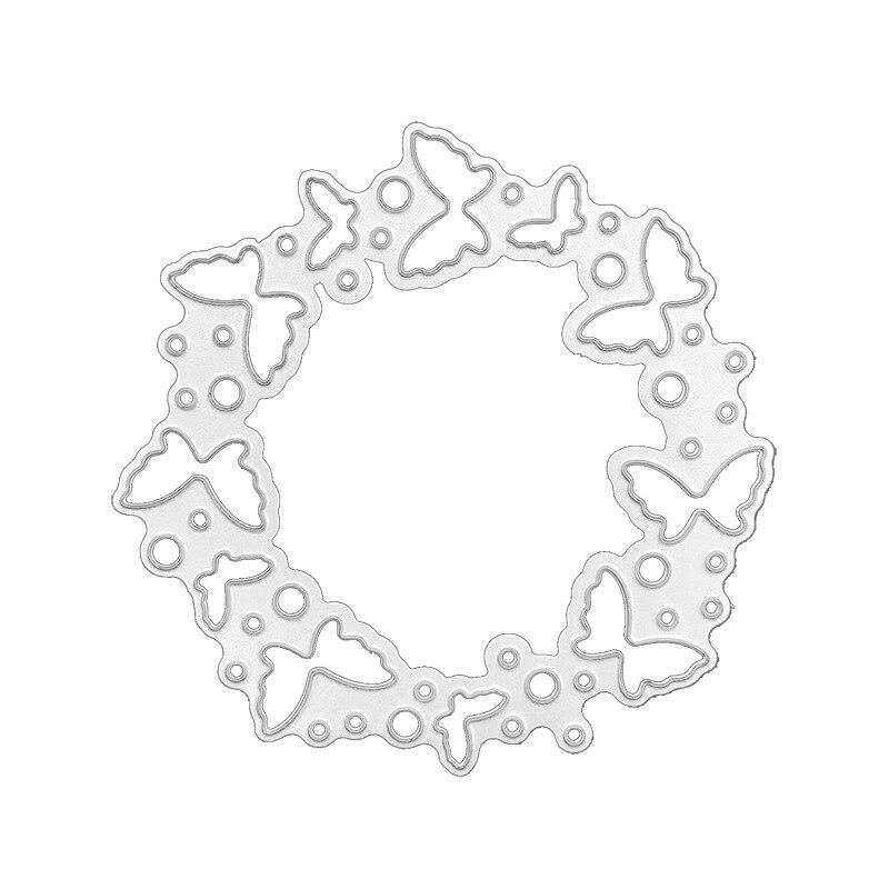 

2pc Circle Butterfly Cutting Dies Scrapbooking DIY Carbon Steel Embossing Cutting Die Background Frame 2pc