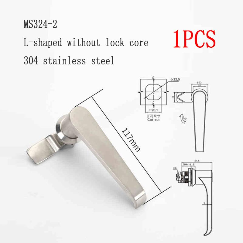 1PCS MS324-1-2 Switch Cabinet Door Latch Lock 304 Stainless Steel L-Type Switch Cabinet Door Handle Lock Hardware Accessories