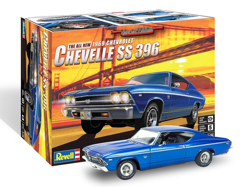 Americký model Chevelle SS 396 úrovně 69, plastový model 14492, měřítko 1/25.