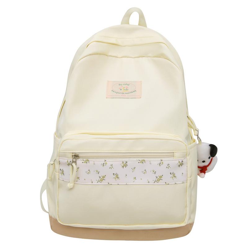 Schultasche Koreanischer ins Mittelschüler Blumenmuster Spleiß Schultasche Weiblicher High-School-Schüler Rucksack Hoher Wert Pendlerrucksack Weiblich