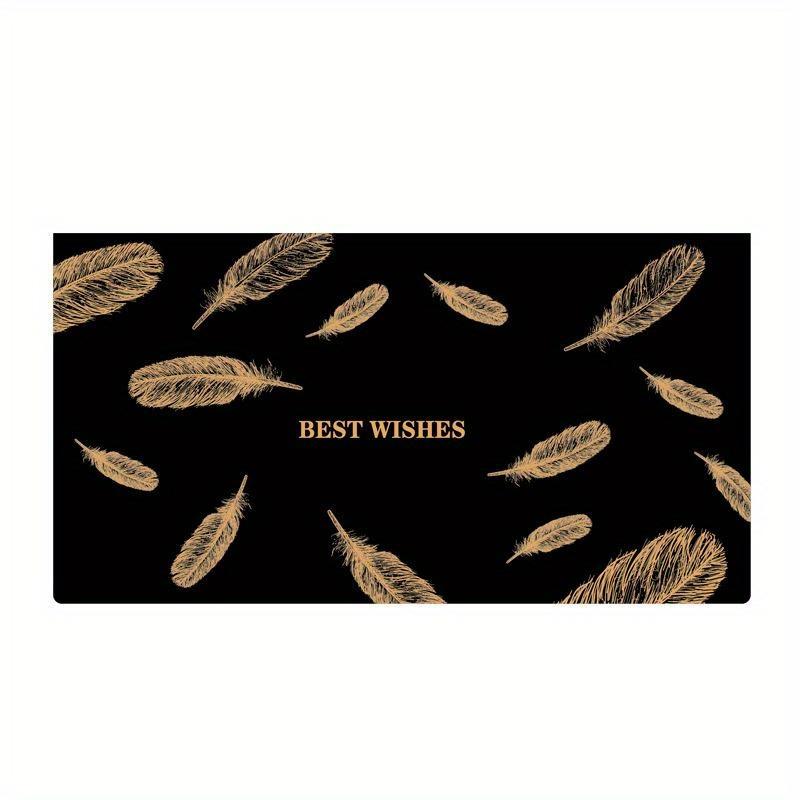 10PCS Black Gold Stamping Valentine's Day Card with White Inside Page Business Thanks Birthday Card Thanks Teacher's Day Card