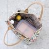 Aesthetic Floral Print Lunch Bag Insulated Large Capacity Lunch Bag Thermal Cooler Handbag for School Work Travel Picnic Gift