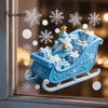 Santa Claus Window Decals Christmas Static Clings, Reusable Stickers with Snowman Clings Xmas Tree Patterns, Removable Glass for Holiday Home