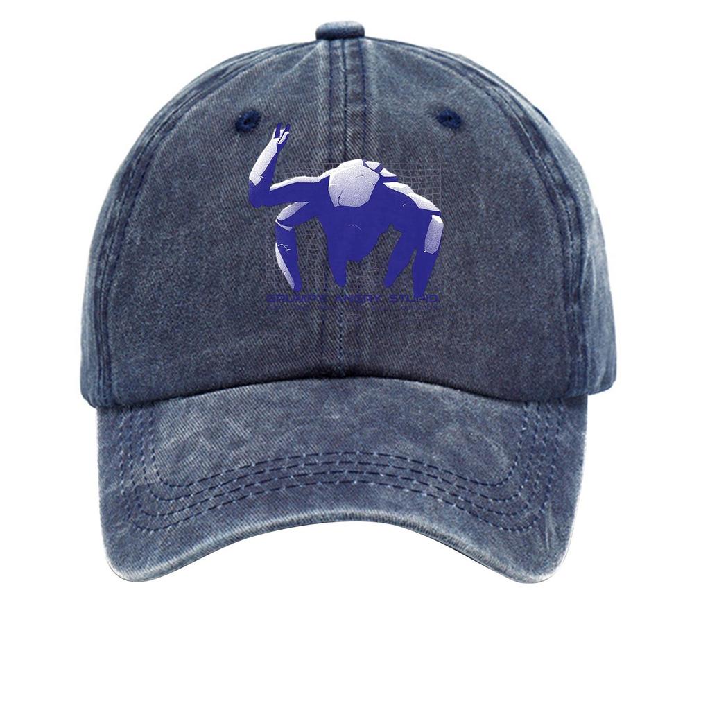 Washed Cotton Baseball Cap With Printed Distressed Soft Top Denim Hat For Men, European And American Retro Hat