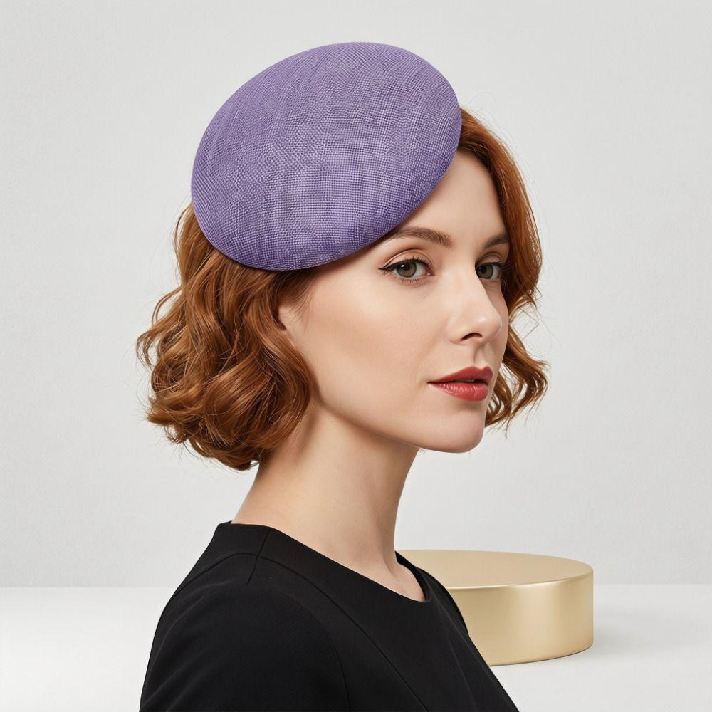Breiter Krempen-Fascinator-Basis Einzelfarbiges Netz-Hut Retro Vintage Fascinator-Hut Mädchen