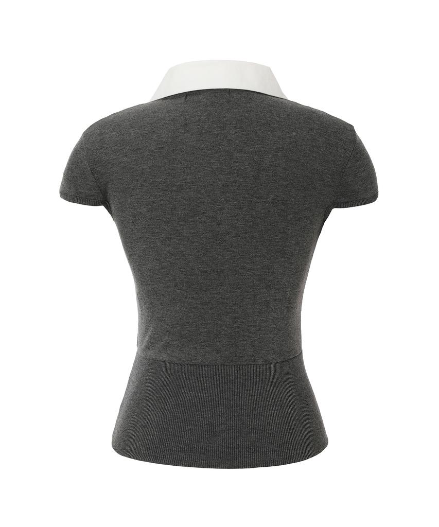 Mileko Layered Collar T Grey