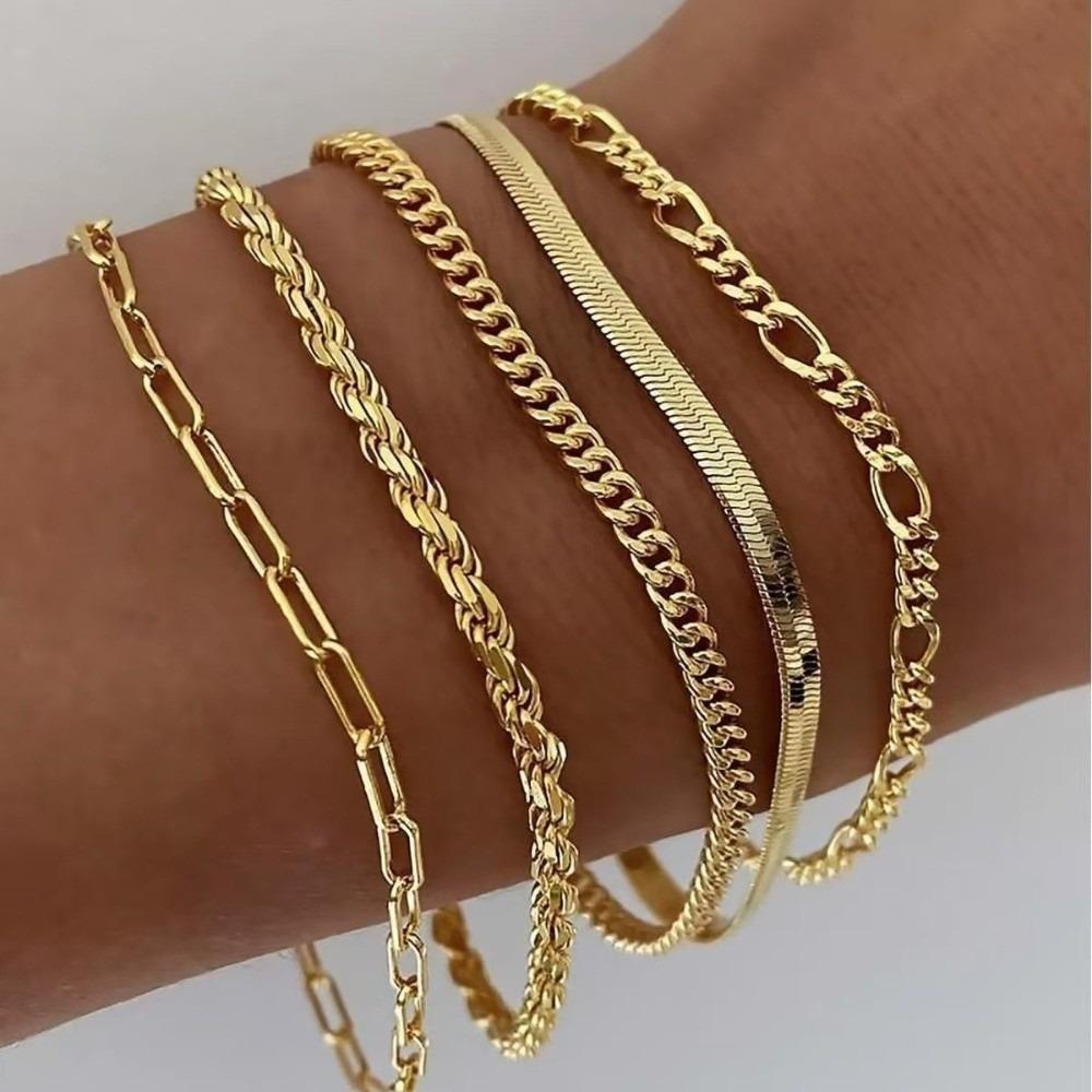 

Hand Chain Shining Bracelet Set Trendy Friendship Bracelet Bohemian Style Bangle Girls Gifts золотий