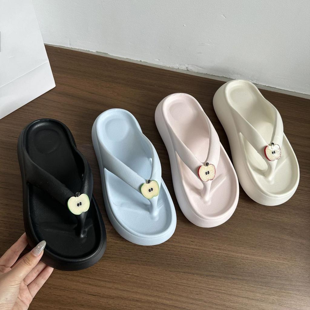 The Korean version of stepping on shit has an increased sense of non-slip and versatile cool slippers, super fire thick-bottomed cute flip-flops, wo