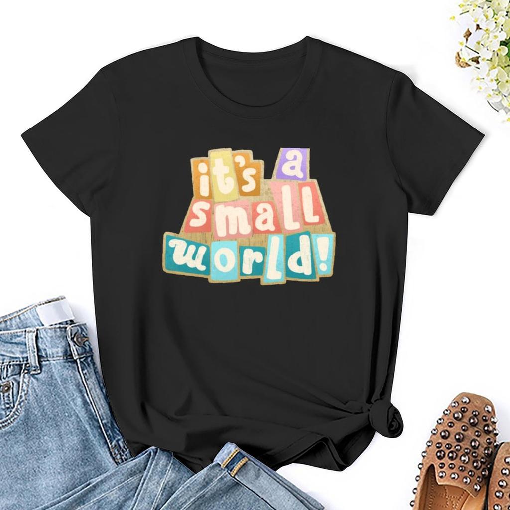 It'S A Small World T-Shirt Sommer Top Kawaii Kleidung Ariat Shirts für Frauen