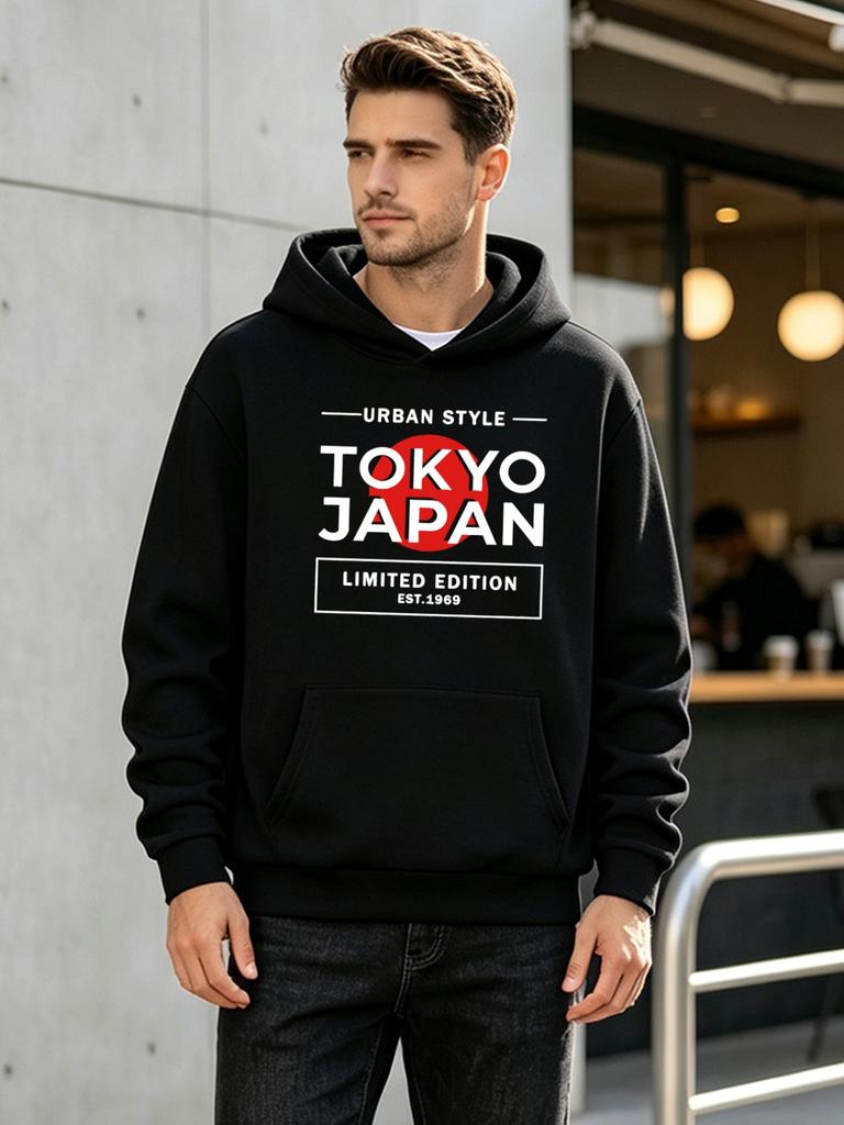 2026 New unisex Casual All-Match Style Fashion Sports Hoodie with Unique Tokyo Limited Edition Print Design - Casual Pullover with Kangaroo Pocket And
