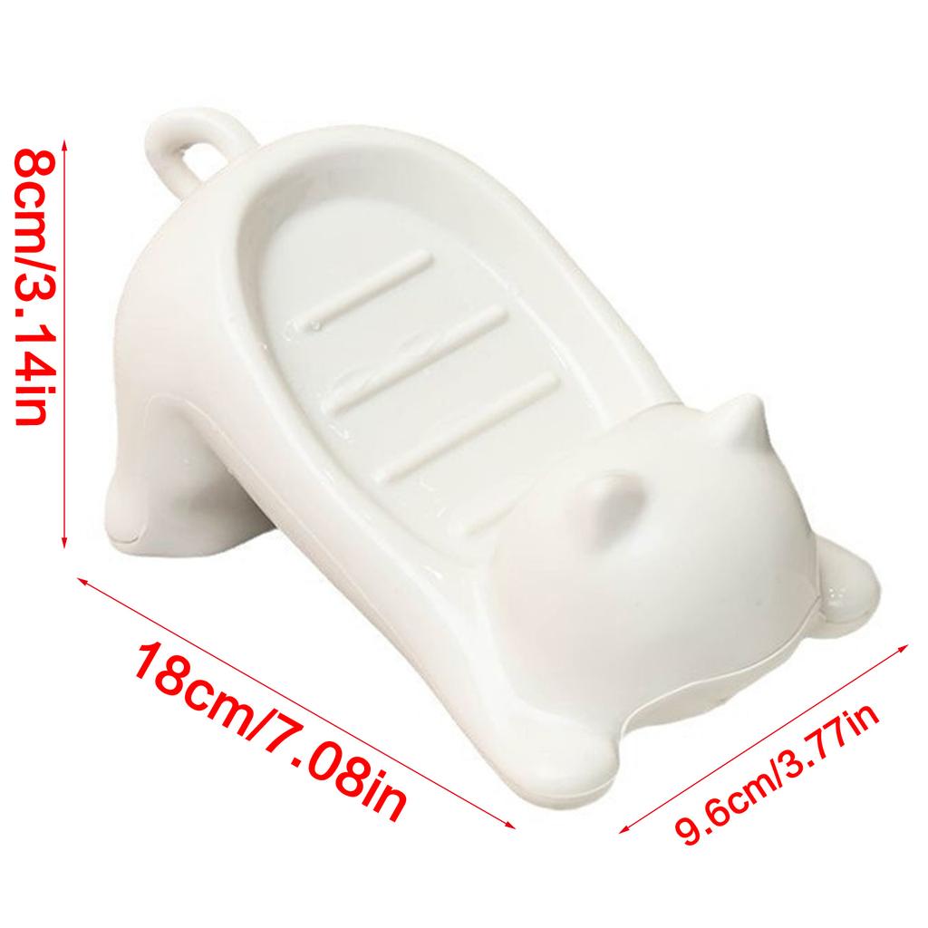 Selbstentwässernde Seifenablage mit niedlichen Katzendesigns, Kunststoff-Seifenschale hält Seife trocken und schimmelfrei für Bad und Küche