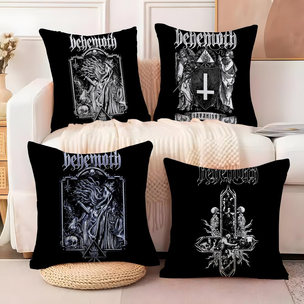 Black Metal Band Behemoth Pillow Case Cotton Linen Fabric Square Zipper Pillowcase Home Decorative Living Room