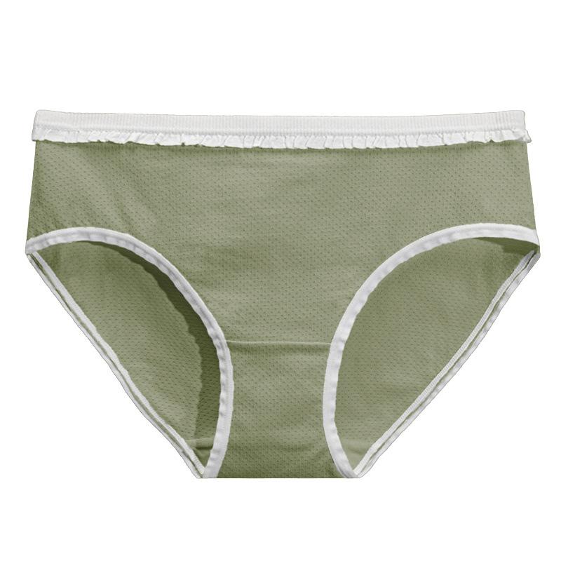 Women's Antibacterial Pure Cotton Breathable Mid-Waist Plus Size Cute Triangle Panties