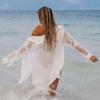 Women's Crepe Fabric Shirt-style Beach Coat Holiday Sunblock Bikini Cover-up Women's Swimsuit with Cardigan