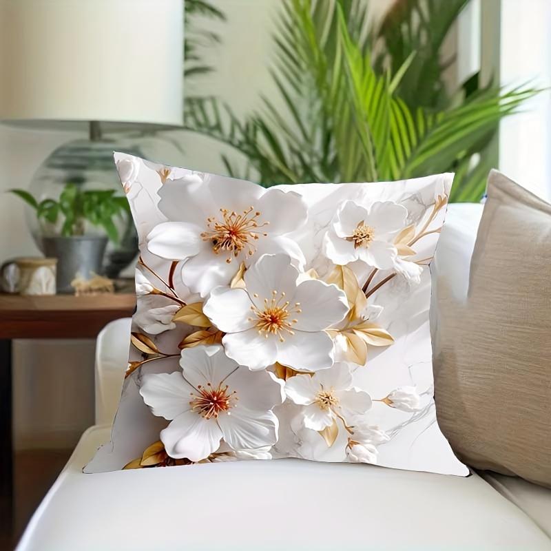 1pc Super Soft Printed Flowers Fresh Throw Pillow CasePrint Cushion Coverhome Decoration1818inch